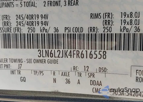 2015 Lincoln Mkz z USA, uszkodzony, nr VIN 3LN6L2JK4FR616558